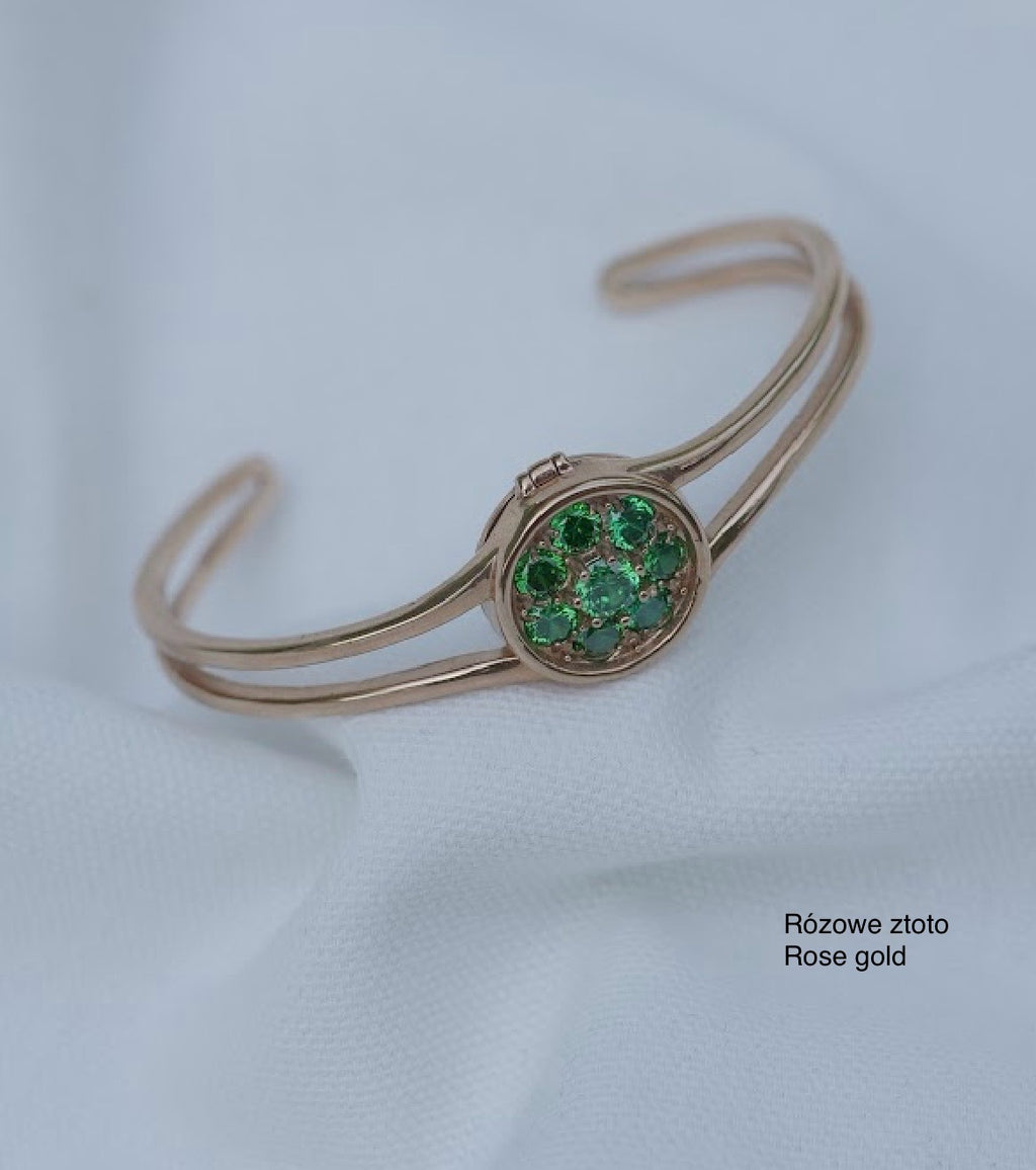 Bangle Premium Collection - Green zircons